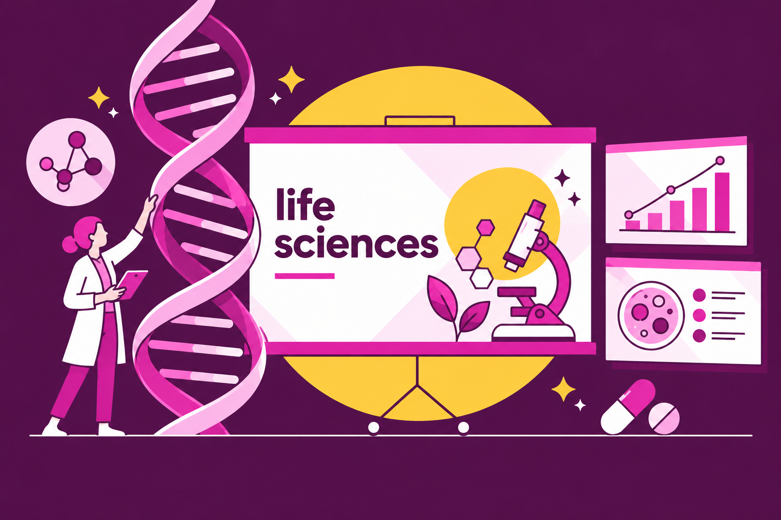 BrightCarbon life sciences presentation illustration